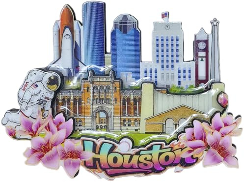 Houston Texas USA Kühlschrankmagnet, Touristen-Souvenir, Heimdekoration, Kühlschrank, kreatives Holzhandwerk