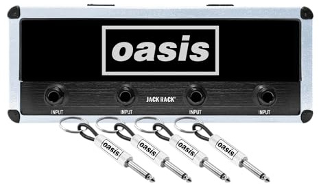 P Pluginz Wall Mounted Key Holder with 4 Guitar Sockets and Wall Mounting Hardware (Oasis)