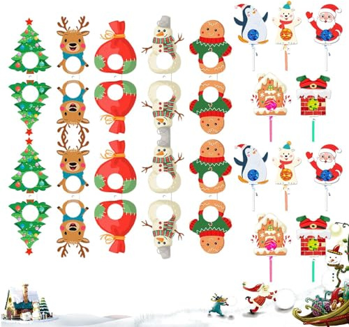 Christmas Lollipop Papierkarten - Weihnachtsmann Lollipop Halter für Süßigkeiten | Deko Partyzubehör Für Zuckerhut Schokolade Winter Zuhause Veranstaltung Klassenzimmer Geburtstag Hochzeit
