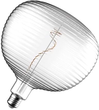 Crompton Lamps LED Decorative E27 Screw Bulb, 200mm x 220mm Globe Screw Filament, 4.5W 1800K Extra Warm White 300lm 28W Eqv, Clear Glass Lightbulb, Hanging Lights, Pendant Light, Extra Large Bulbs
