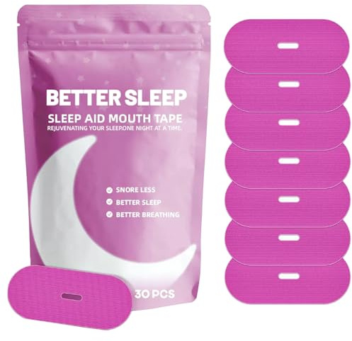 Aezzybe Mouth Tape Schlaf Anti Schnarch, 30 atmungsaktive Mundkleber Nachts, Mundtape für verbessern sie ihre schlafqualität und reduzieren Sie die Mundatmung