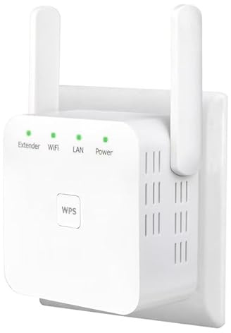 Estensore WiFi con Porta Ethernet, Configurazione Semplice e Design Compatto Portatile, Ripetitore WiFi da Incasso per la Casa, Booster Internet per Migliorare la Copertura Wireless (Bianco)