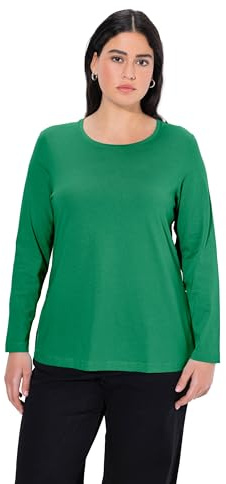 Ulla Popken Damen Shirt, Slim, Rundhalsausschnitt, Langarm Langarmshirt (1er Pack)