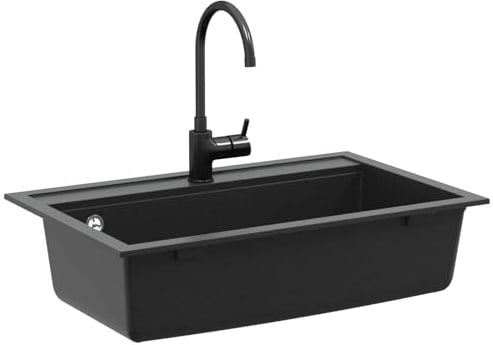 vidaXL Waschbecken Granit 795 x 505 mm Schwarz