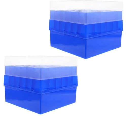 MOTHNUR 2 Stück Röhrenbox für Reagenzgläser 10/15 Ml Gefrierröhrchenhalter mit 36 Fächern Kunststoff Aufbewahrungsbox für Zentrifugenröhrchen Kältebeständig für Laborproben