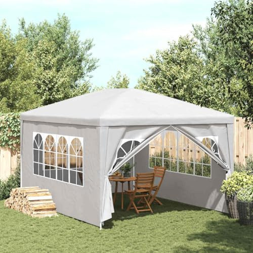 Mokuyary Tente de réception 3x4 m Blanc Tente de réception, Tonnelle de Jardin Gazebo Pavillon pour Camping, Événements, Terrasses, Festivals