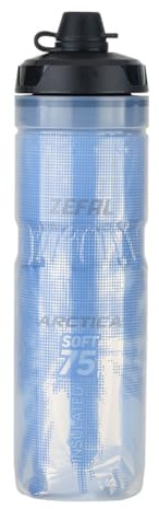 ZEFAL ARCTICA SC75 - Trinkflasche Fahrrad MTB mit Deckel 750 ML - Isolierte Fahrradflasche Thermo - Silber-Blau - Sportflasche Fahrrad Trinkflasche