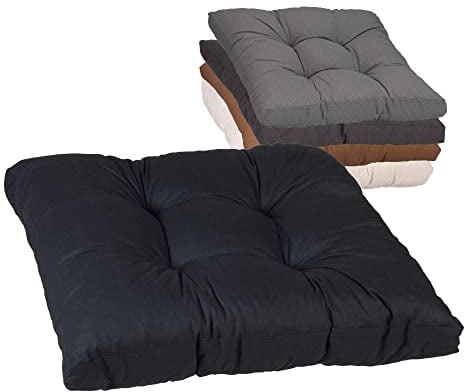 Beo Sitzkissen 80x80 cm wasserabweisend für Lounge Gartenmöbel | Made in EU Lounge-Kissen Anthrazit | Stuhlkissen mit hoher Lichtechtigkeit - UV-Ausbleichschutz | Öko-Tex geprüft schadstofffrei