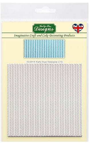 Katy Sue Cable Knit Silicone Mould for Cake, Cookie Decorating, & Craft. A Cable Knit Effect Texture Mould to Use with Fondant, Sugar Paste, & Air Drying Clay from Katy Sue Designs Fondant Moulds