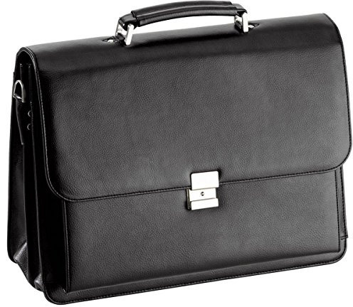 Bowatex Schultertasche 40 cm groß Aktentasche Arbeitstasche Schwarz D & N