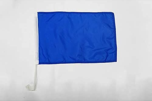 AZ FLAG - Autofahne Einfarbig Blau - 45x30 cm - Einfarbig Autoflagge 30 x 45 Cm - Auto Flaggen