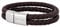 Akitsune Simplicitas Lederarmband | Magnetisch Premium Armschmuck Frauen Herren Geflochten Männer Handgefertigt Armband - Silber - Braun 19cm