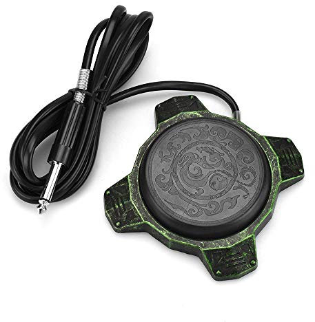 ATOMUS Tattoo Round Foot Pedal Switch with Silicone Clip Cord Aluminum Alloy Tattoo Foot Pedal for Tattoo Machine Power Supply