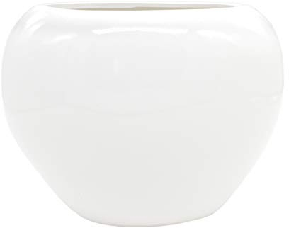 DARO DEKO Design-Vase Hochglanz weiß 21cm x 15cm