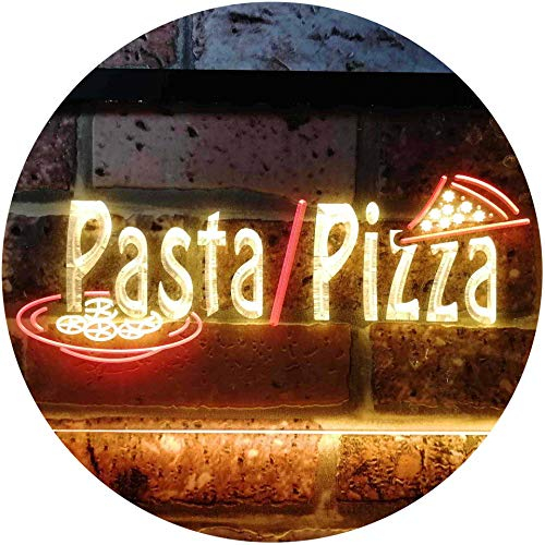 ADVPRO Pasta Pizza Shop Dual Color LED Barlicht Neonlicht Lichtwerbung Neon Sign Rot & Gelb 400 x 300mm st6s43-i0136-ry