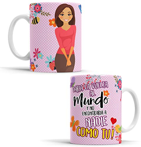OyC Original y Creativo Taza Esposa - Taza Aquí Bebe la Mejor Novia del Mundo/Taza aqui Bebe una Super Novia/Taza con Frase y Dibujo (Esposa/Novia)