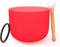 KELIODY Kristal Chantant Bol 440 Hz C-Tune 20cm Rouge Racine Chakra Cristal Chantant Bol avec O-ring et Maillet, Yoga Cadeaux