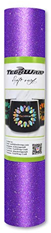 TECKWRAP Glitter Vinyl Adhesive Craft Vinyl,1ftx5ft,Violet Purple
