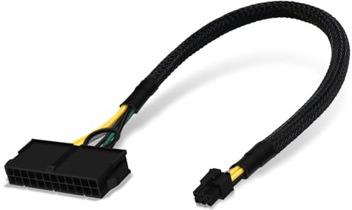 COMeap Cavo adattatore di alimentazione ATX PSU da 24 pin a 6 pin per scheda madre Dell con porta a 6 pin da 13.3in / 34 cm