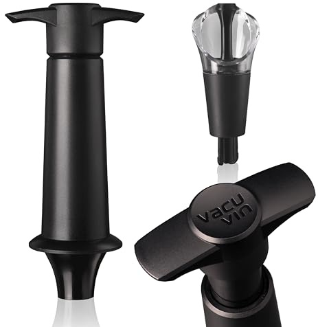 Vacu Vin Pump, 1 Server-Stopper Wine Saver & Server, Standard, BLack