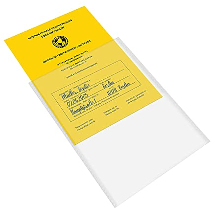 mtb more energy® 1x Impfpass Hülle für Impfausweis Impfbuch (neuere Ausführungen, Größe 13x9.3 cm, Ausstelldatum ab ca 2005) - transparent mattiert - Impfpasshülle Klarsichthülle Schutzhülle