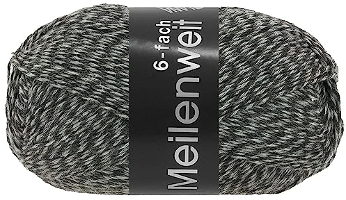 LANA GROSSA Meilenweit 6-fach 150 | 6-fädiger Sockenklassiker, waschmaschinenfest | Handstrickgarn 80% Schurwolle & 20% Polyamid | 150g Wolle zum Stricken & Häkeln | 390m Garn FB8506