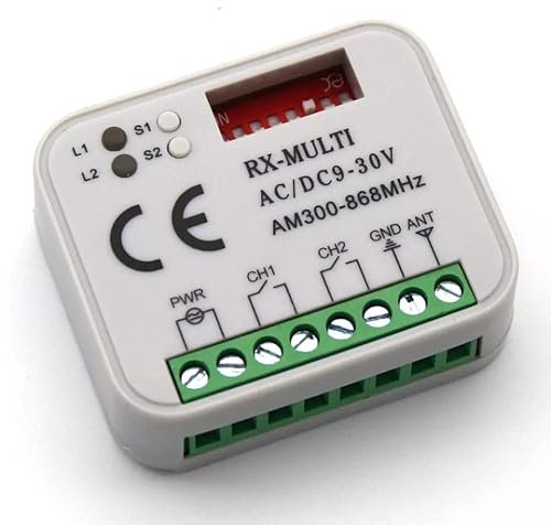 Vidoelettronica® Rx Multi Ricevente Universale 433-900 MHz per Porte e Taparelle Automatiche