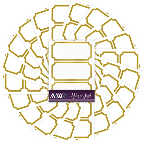 Ashton and Wright - Gold Border Stickers - 60 Easy Peel Jam Jar Labels - 75 x 35mm (1)