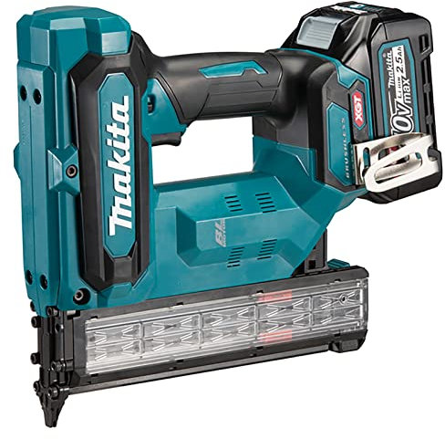 Makita FN001GD202 40V Max Li-ion XGT Brushless Brad Nailer Complete with 2 x 2.5 Ah Batteries and Charger Supplied in a Makpac Case
