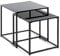 HAKU Möbel Beistelltisch 2er Set Schwarz, Metall, Sicherheitsglas - Maße: B 35/40 cm x H 35/40 cm x T 35 cm, Style: Modern