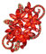 EVER FAITH Broche Elégante Strass Cristal Vintage Inspiré de Fleur Cluster Marquise Broche pour Vêtements Rouge Ton Antique Or
