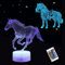 3D Pferdelampe Nachtlicht, 3 Muster mit Fernbedienung 16 Farben Fernbedienung LED Illusion Tier Nachtlicht für Home Office Dekoration Geschenke…
