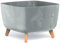 Blumentopf Blumenkübel mit Füßen Schale Pflanzschale quadratisch Beton Optik Übertopf Pflanztopf Blumenschale (Grau Beton, 29cm)