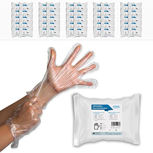 10000x ARNOMED® PE, Einmalhandschuhe Einweg, Plastik Einweghandschuhe für Damen & Herren, Plastikhandschuhe zum Haare färben, Dieselhandschuhe, Bäckerhandschuhe, Lebensmittelhandschuhe