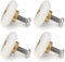 Lot de 4 roulettes de porte de douche en acier inoxydable 25 mm Blanc 25 mm x 5 mm