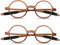Lanomi Lesebrillen Herren Damen Retro Runde Sehhilfe Lesehilfe Leicht Vollrandbrille Nerd Brillen 1,0 1,25 1,5 1,75 2,0 2,25 2,5 2,75 3,0 3,5 4,0 2 Stück Braun 2.5