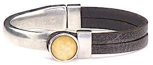 QOSS Armband GWEN vintage schwarz Stein mimosa Größe L
