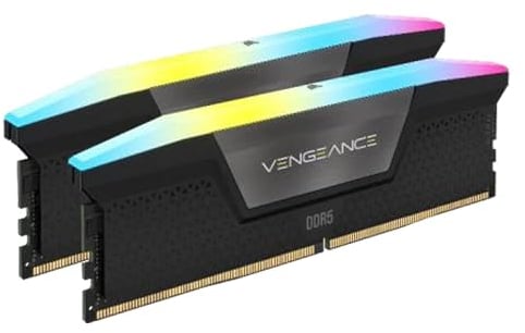 CORSAIR Vengeance RGB DDR5 RAM 32GB (2x16GB) 7000MHz CL40 Intel XMP iCUE Kompatibler Computerspeicher - Schwarz (CMH32GX5M2B7000C40)