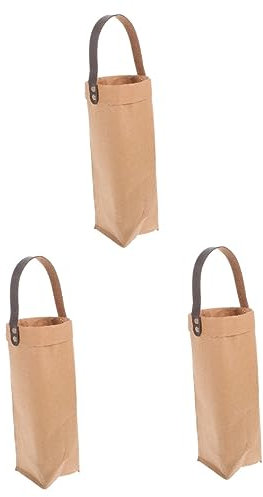 ABOOFAN 3 Piezas Bolsa De Vino Bolsas De Organza Pequeñas Bolsas De Marrones Pequeñas Bolsas De Negras Bolsas De Organza 8x12 Botella De Vino Bolsa De Almacenamiento PU
