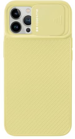 case&me cover con protezione totale per fotocamera, iPhone 13, protezione fotocamera rimovibile, giallo