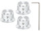 sourcing map Aluminium Potentiometer Knobs 6mm Guitar Control Knobs 1/4 Shaft for Guitar,Bass,Audio,Power Amplifiers,Volume Control 24mm/0.94 Diam Silver Pack of 3(with Un Wrench)
