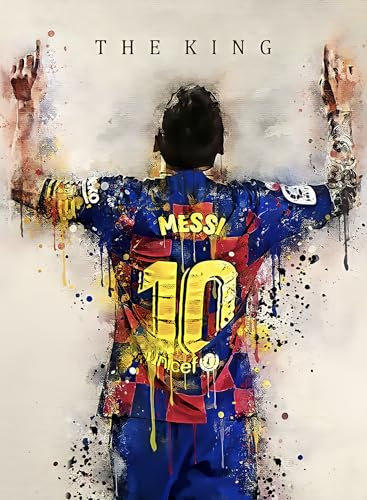 Lionel Messi Poster · Fc Barcelona Legend· The King · Deko Print · ohne Rahmen (20x25cm)