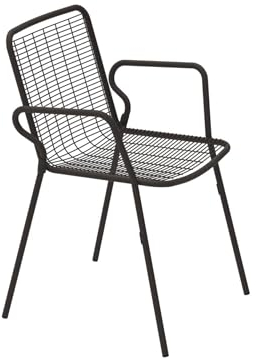 MONDO VIRO un mondo a casa tua Mondo Viro Stapelbarer Sessel aus Metall Roma Gartenstuhl 54 x 60 84 cm (Bronze, 4)