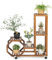 HOMASIS Blumenständer 6 Ebenen, Pflanzenständer Holz, Blumenregal auf Rollen, Pflanzenregal mehrstöckig, Blumentreppe Indoor Outdoor, Pflanzentreppe für Wohnzimmer Balkon Garten (87,5 x 29 x 102,5 cm)
