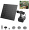 FIVMEN Solar Springbrunnen Solarbrunnen für Draussen 1.8W Solarspringbrunnen mit 4 Düsen Teichpumpe für Teich Vogeltränke Pool Garten Außen (Quadratisch)