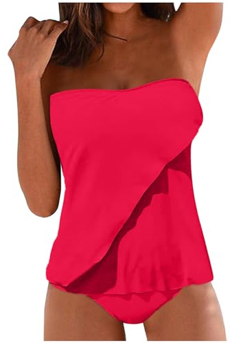 Generico Moda Donna Primavera 2024 Curvy Costume da Bagno Curvy 2 Pezzi A Gonnellina One Piece Bikini Mare Brasiliana Viola da Bagno 2 Pezzi Sportivo