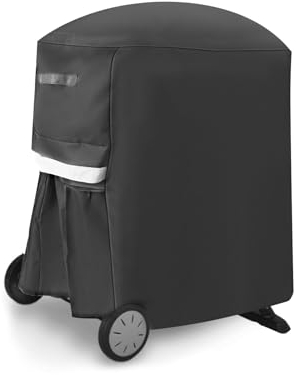 7113 Grillabdeckung für Weber Q100 Q200 Q1000 Q2000 Q1200 Q2200 mit tragbarem Wagen,81x43x89CM Abdeckung Ersatz Wasserdichter & UV-beständige für Weber 50060001 51060001 54060001,Grillabdeckung Ersatz