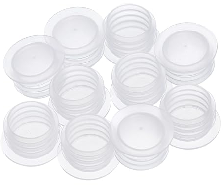 uxcell 10 tapones para salero de 1/2 pulgada, tapón de plástico transparente de repuesto para botellas, tapas de plástico redondo transparente para botellas y tuberías