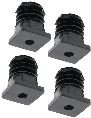 Design61 4X Gewindestopfen Vierkantrohrstopfen 30x30 mm 1,5-2 mm mit M8 Innengewinde