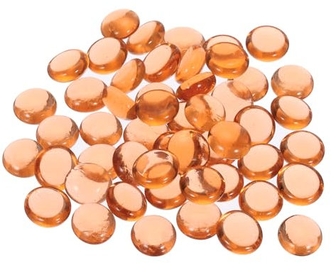QUARKZMAN Dekorative Flache Glas-Murmeln 12-14mm Felsen Vasenfüller Perlen Kieselsteine Rot für Aquarium Tischschmuck, Granulate 50 Stück